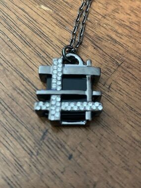 Tory Burch Black Onyx Rhombus Pendant Necklace